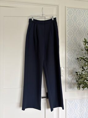 Abercrombie & Fitch Wide Leg Navy Dress Pants